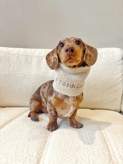 Handmade Teddy Sherpa Fleece Dog Snood – Personalised Option