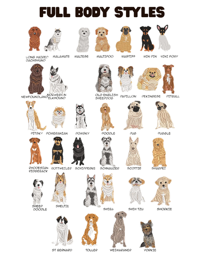 Custom Embroidered Canvas Dog Breed Bag
