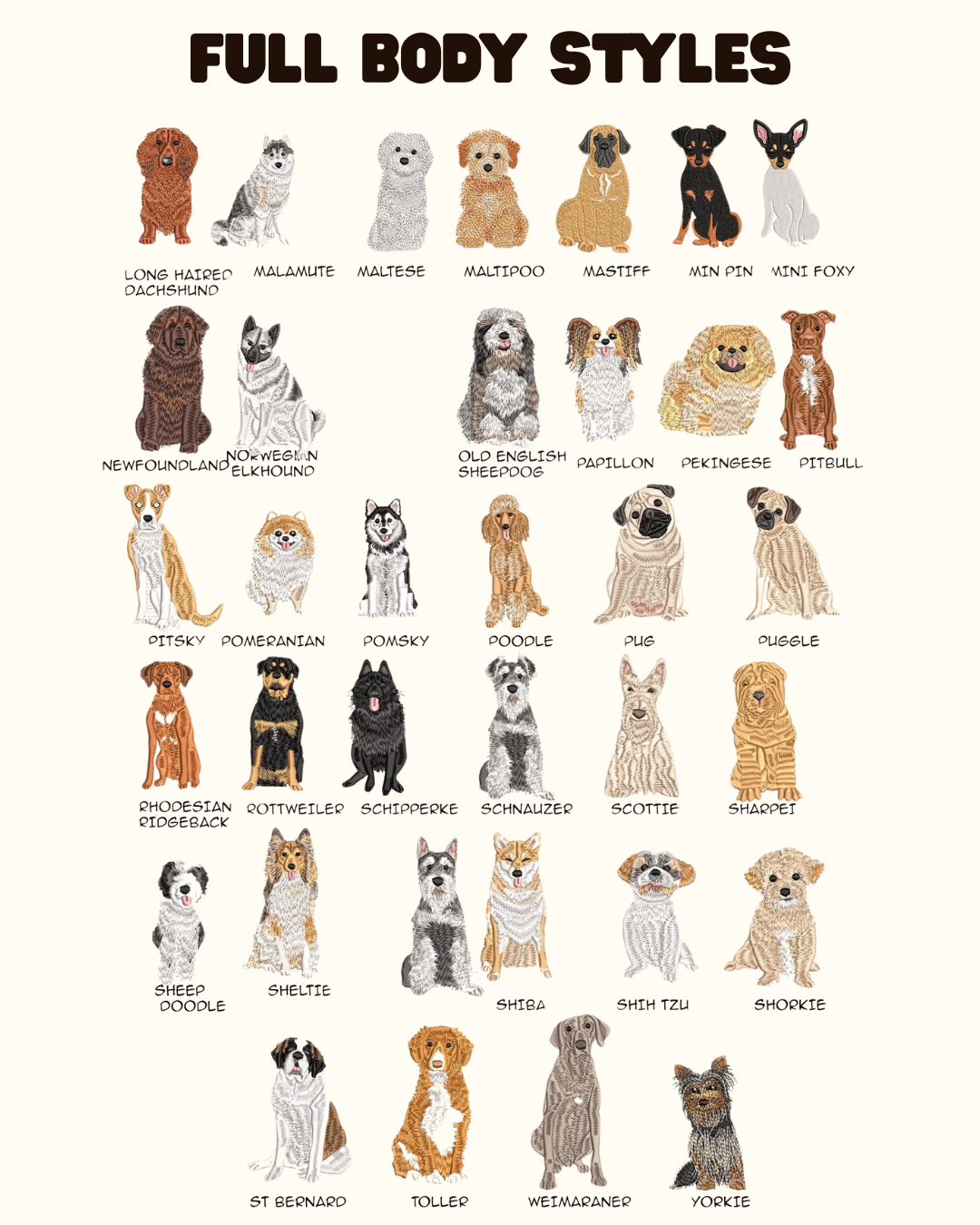 Dog Breed Embroidered Cap