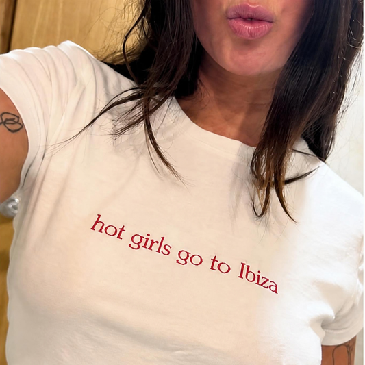 Hot girls go to Ibiza baby tee by Franklin & Stitch