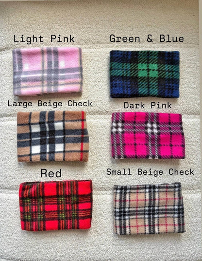 Handmade Tartan Polar Fleece Dog Snood – Personalised Option