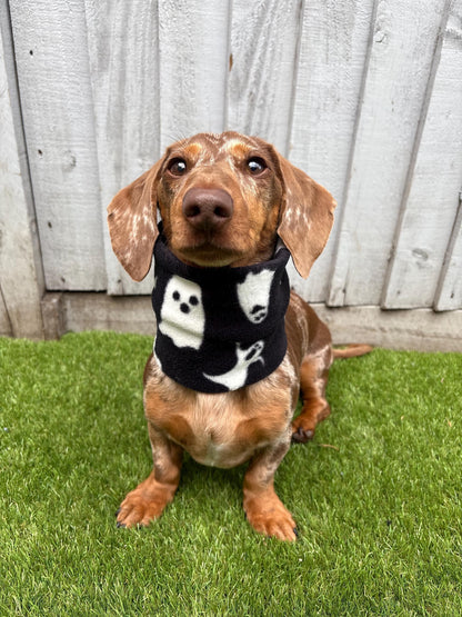 Handmade Ghost Polar Fleece Dog Snood – Personalised Option