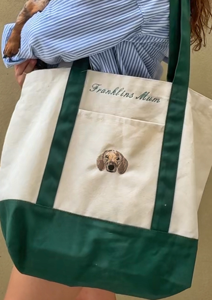 Custom Embroidered Canvas Dog Breed Bag