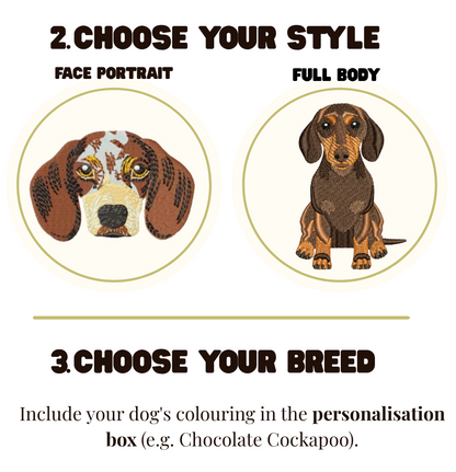 Custom Embroidered Canvas Dog Breed Bag