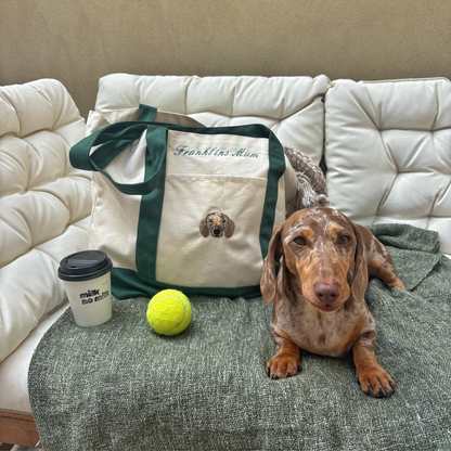 Custom Embroidered Canvas Dog Breed Bag