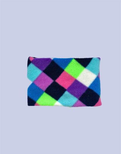 Handmade Diamond Polar Fleece Dog Snood – Personalised Option