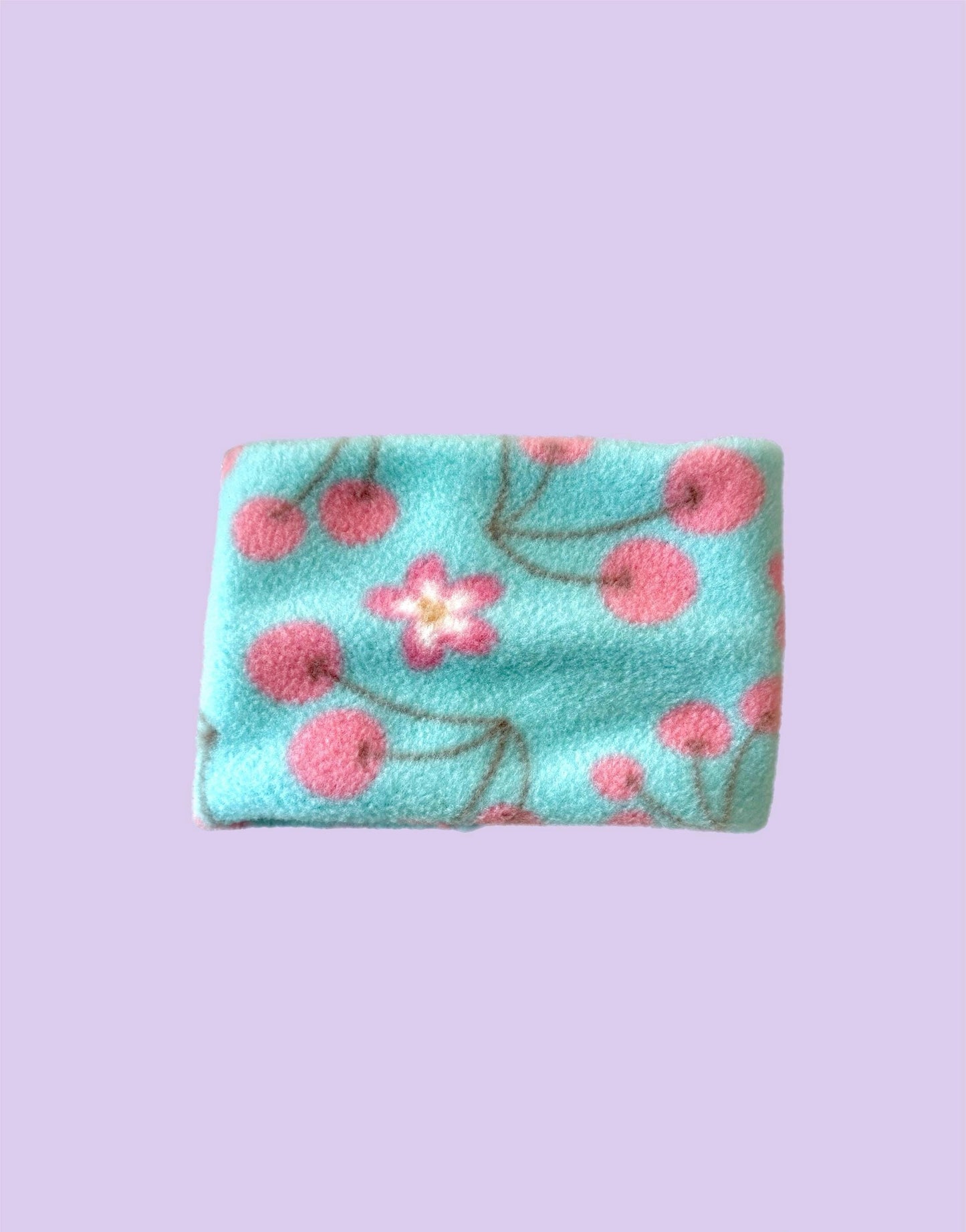 Handmade Cherries and Lillies Polar Fleece Dog Snood – Personalised Option
