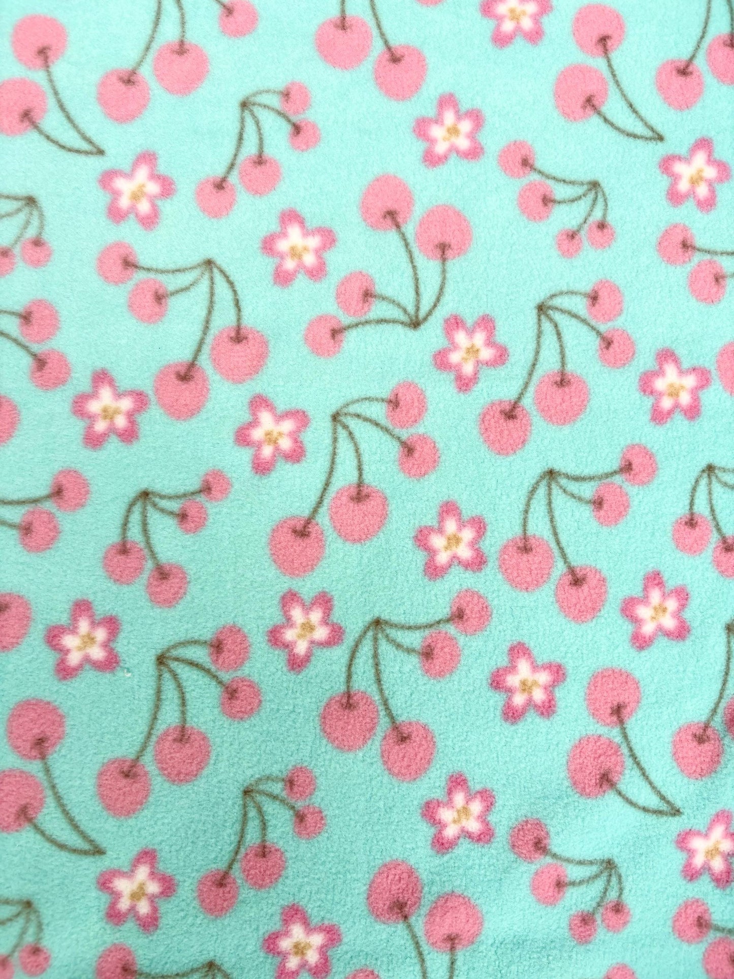 Handmade Cherries and Lillies Polar Fleece Dog Snood – Personalised Option
