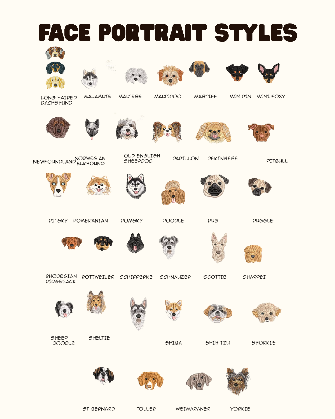 Dog Breed Embroidered Cap
