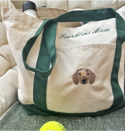 Custom Embroidered Canvas Dog Breed Bag