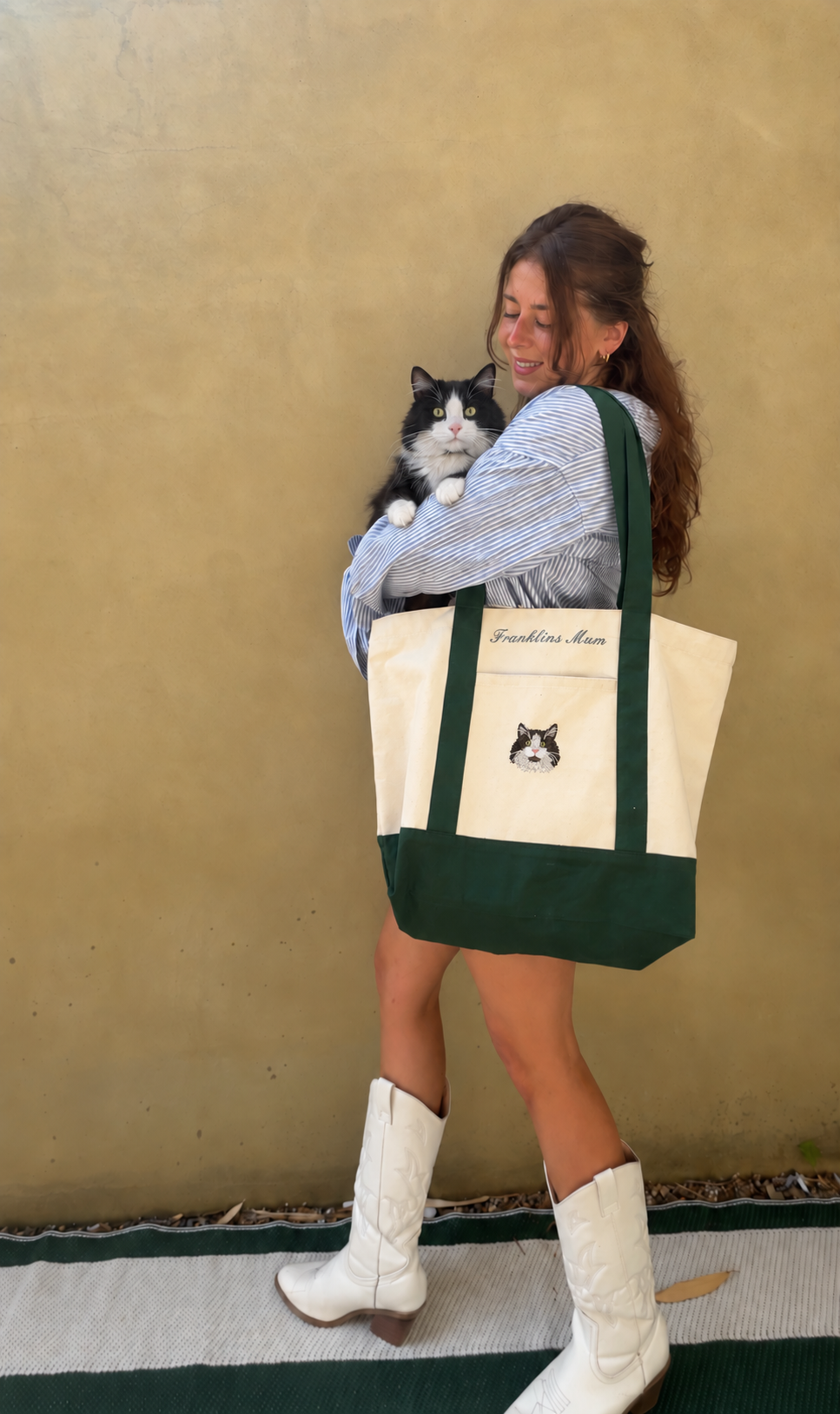 Custom Embroidered Canvas Cat Breed Bag