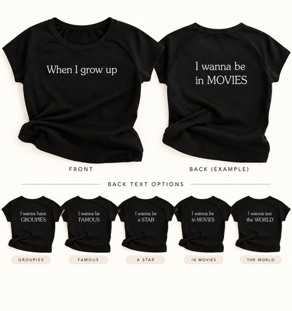 When I Grow Up Embroidered Baby Tee | Custom Back Wording by Franklin & Stitch