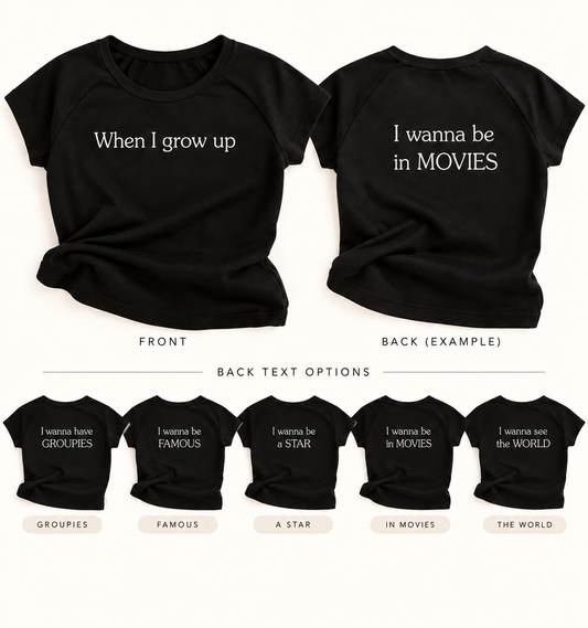 When I Grow Up Embroidered Baby Tee | Custom Back Wording by Franklin & Stitch