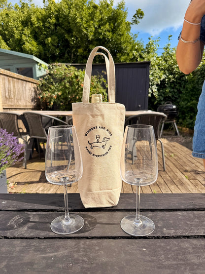 Dog breed canvas wine bag