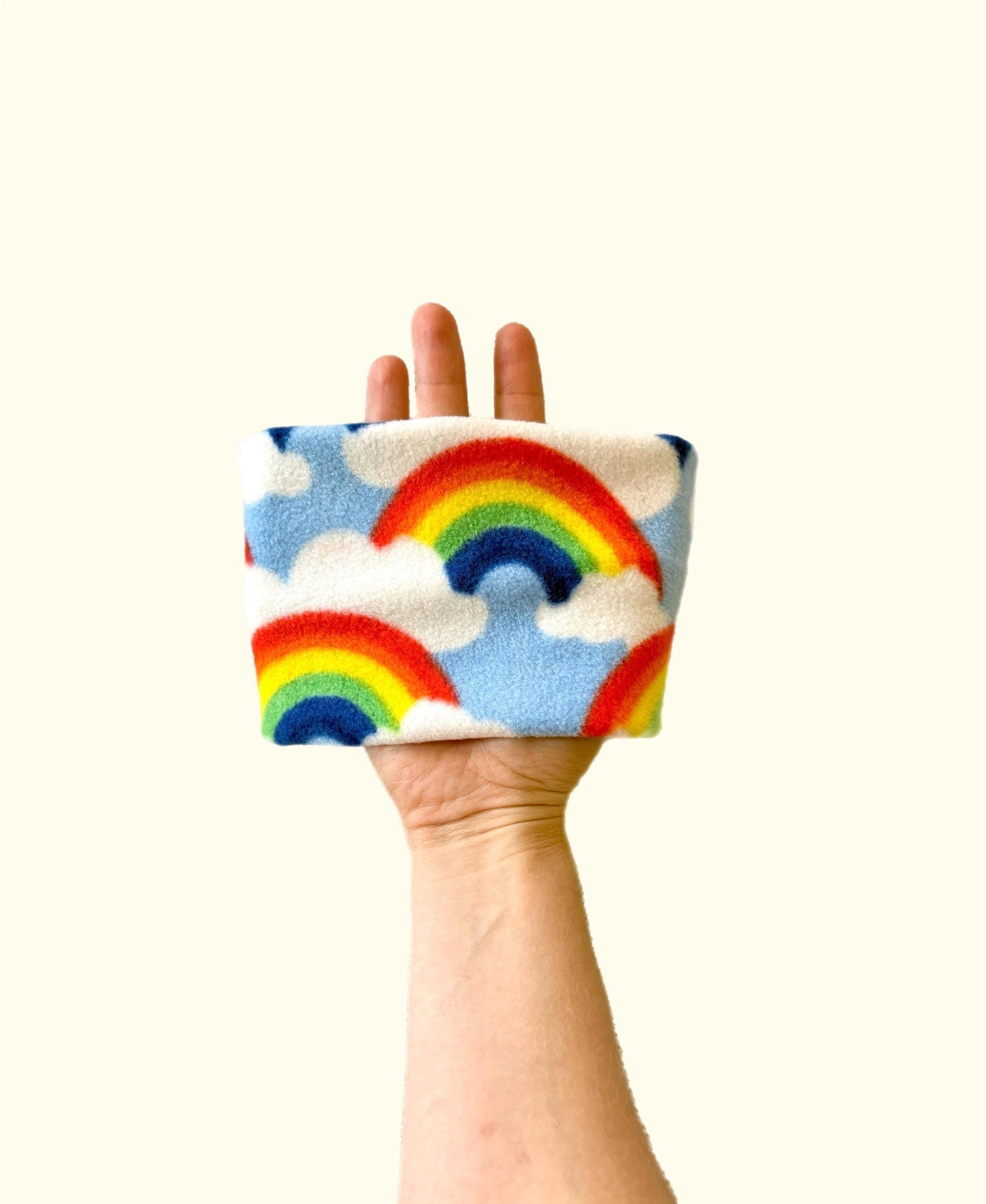 Handmade Rainbow Polar Fleece Dog Snood – Personalised Option