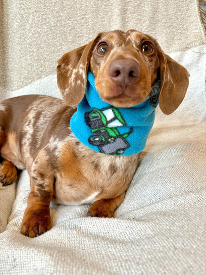 Handmade Tractor Polar Fleece Dog Snood – Personalised Option